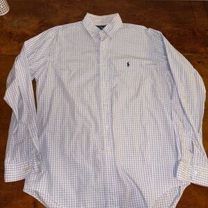 Ralph Lauren White and Blue Plaid Shirt
